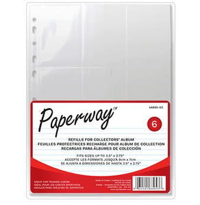 Paquet de 6 feuilles protectrices pour cartes