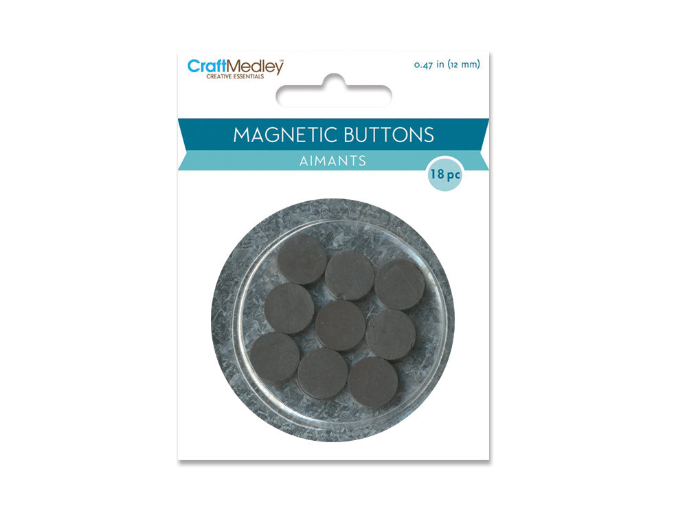 Craft Medley boutons aimants 12mm pk18