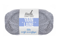 Needle Crafters acrylic yarn (light grey) 