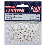 Perles acrylique formes ''Fashion'' mêlées, blanches