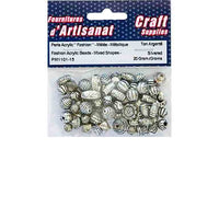 Perles acrylique, style ''fashion'' forme mêlées, argent métallique