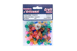 Perles rondes à facettes, multicolores/transparentes