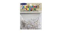 Perles en plastique (9mm.), blanches opaques