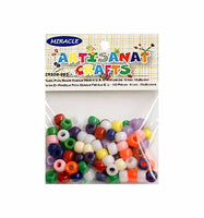 Plastic beads (9mm.) multicolored opaque