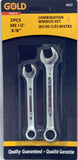Gold combination wrench set pk2