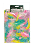 Decorative synthetic feathers, pastel multicolored