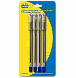Pack of 4 blue ink pens