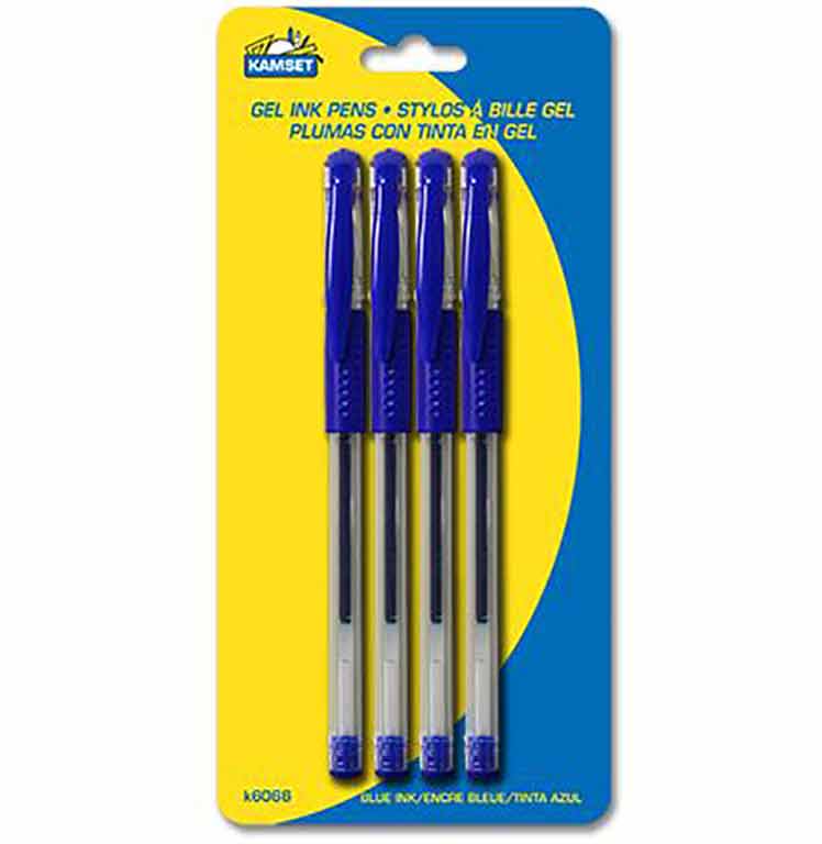 Paquet de 4 stylos encre gel bleue