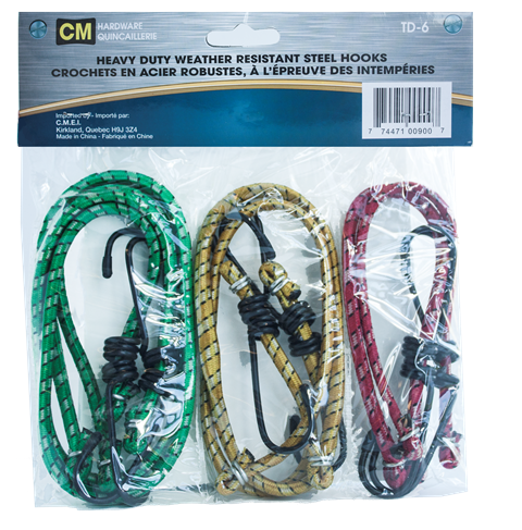 CM Cordes élastiques avec crochets pk3