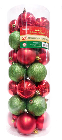 Ornements de Noël pk28 (rouge/vert)