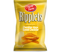 Yum Yum mild cheddar ripplets potato chips 150g