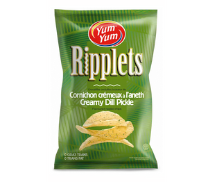 Yum Yum croustilles ripplets cornichon crémeux à l'aneth 200G