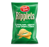 Yum Yum sour cream and onion ripplets chips 150g